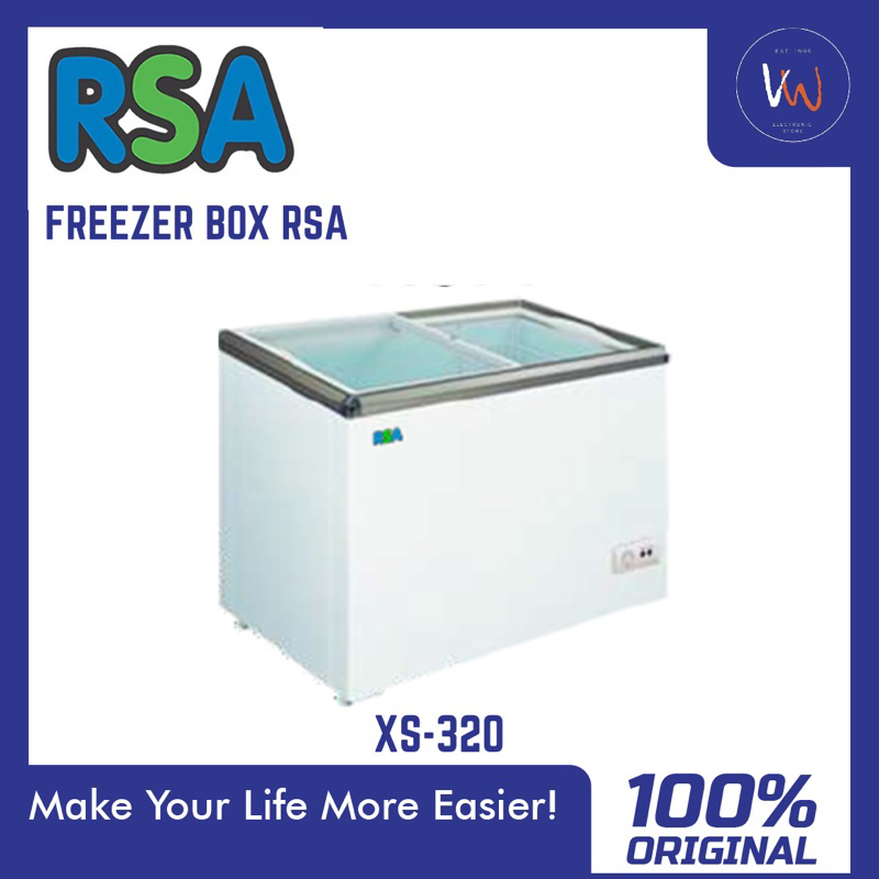 Freezer box RSA XS-320 / Freezer Box Ice Cream / Freezer Box Kaca Geser / Freezer Kapasitas 288L