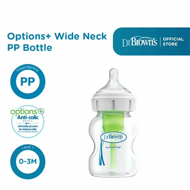 Dr. Browns Anti-Colic Options 150ml / Dr. Browns Natural Flow / Botol Wide Neck / Botol Susu Dr. Bro