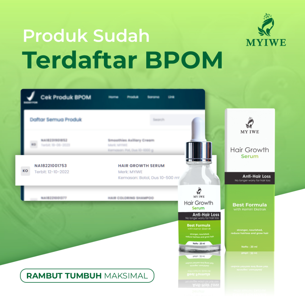 Myiwe Hair Growth Serum Penumbuh Rambut Botak dan Cegah Rontok