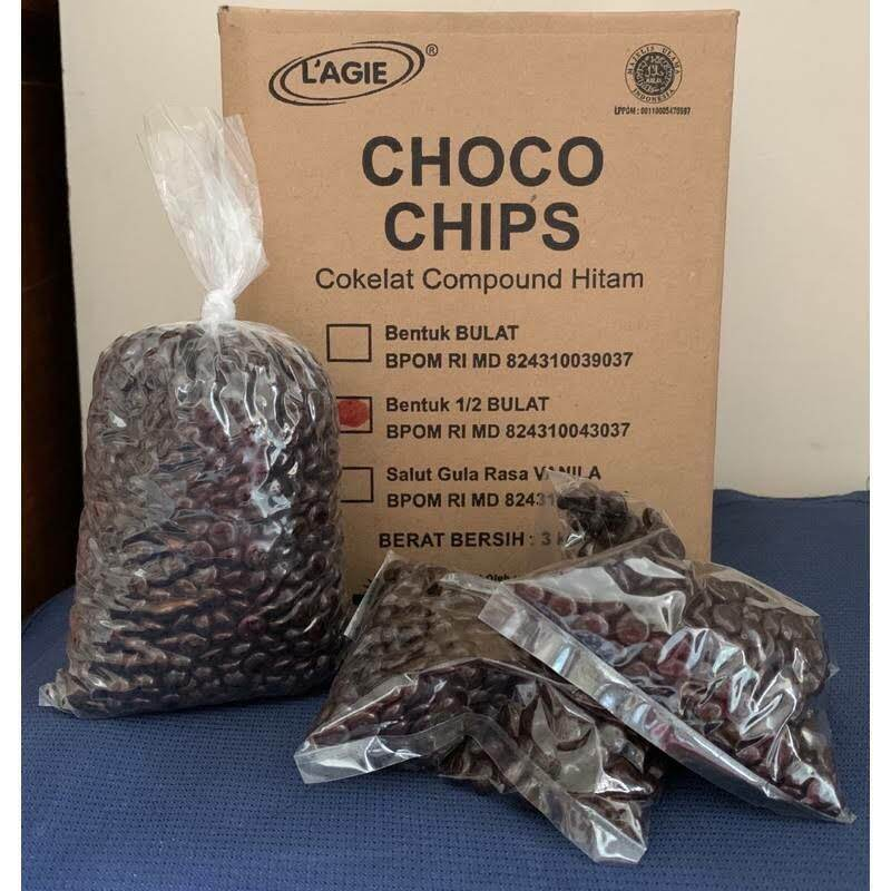 

CHOCOCHIPS COKLAT LAGIE SETENGAH BULAT REPACK 250GRAM