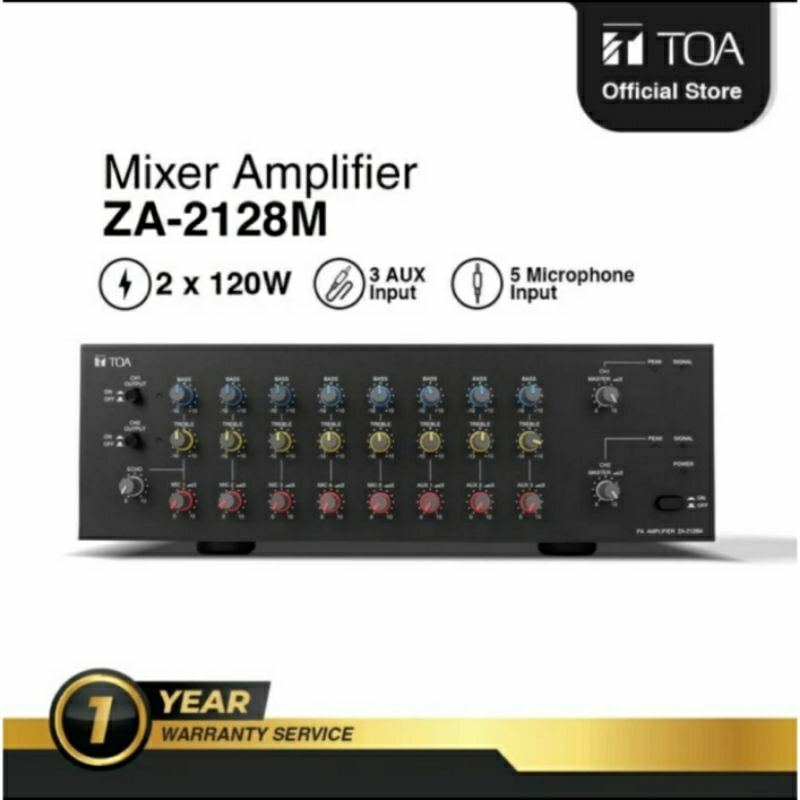 amplifier toa za 2128 original amplifier toa 2 × 120 watt