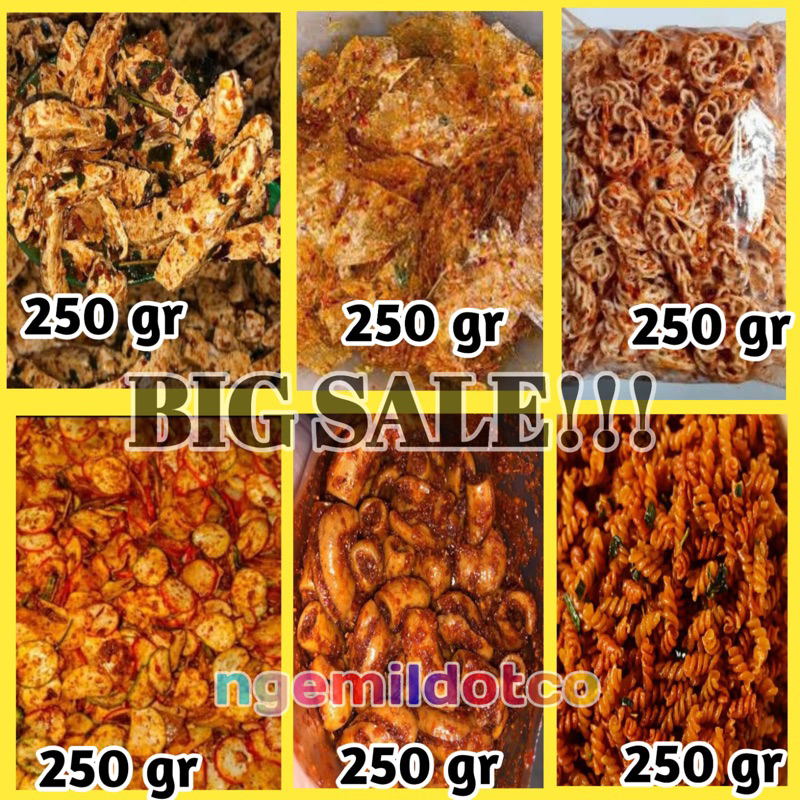 

[PROMO] SNACK KILOAN PEDAS ASIN ATAU BALADO ISI KEMASAN 250GR