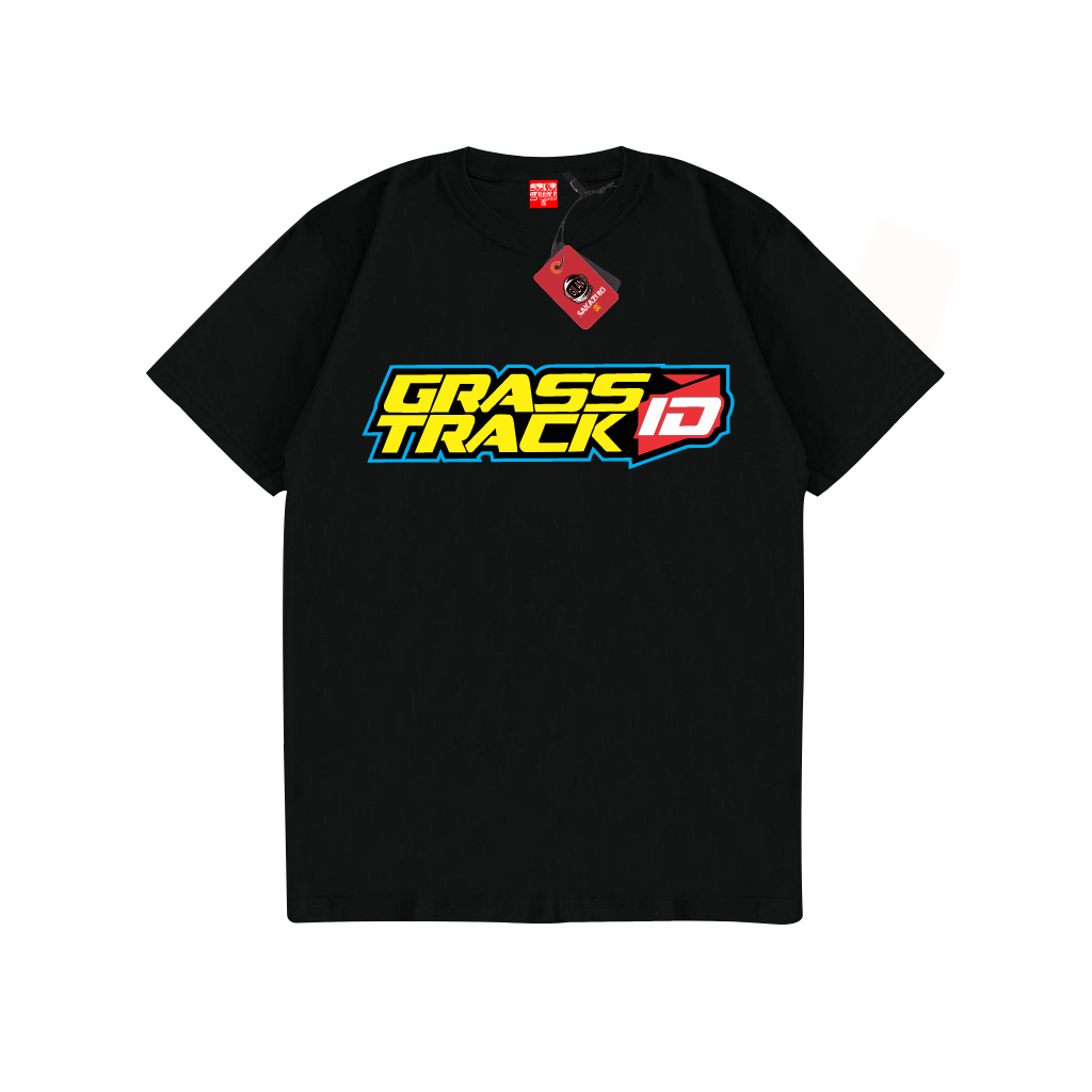 SAKAZUKI Kaos Baju Distro Unisex Gambar Motor GRASS TRACK ID Motocross Otomotif Bengkel GRASSTRACK