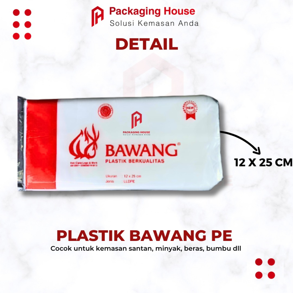 PLASTIK PE BAWANG 12X25 | PLASTIK 1/2 KG PE BAWANG | PLASTIK MAKANAN