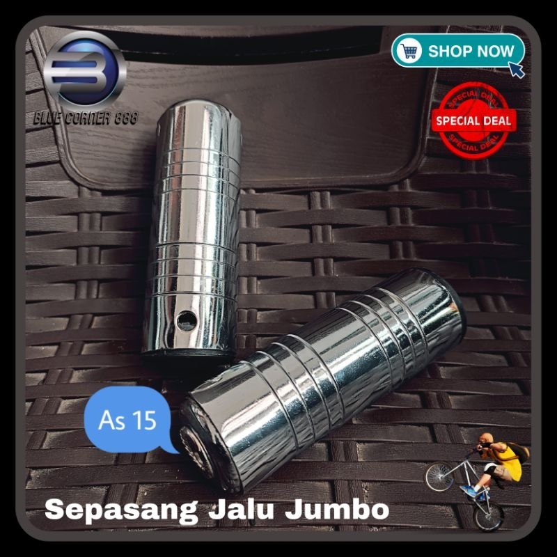 Jalu Jumbo Chrome Metal Boncengan Freestyle BMX Sepeda