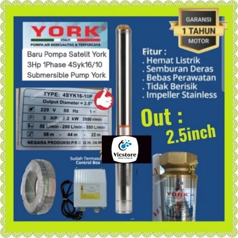 Pompa air satelit Kabel 3hp 1phase sibel mdl sanei 4inch ebara 3 hp