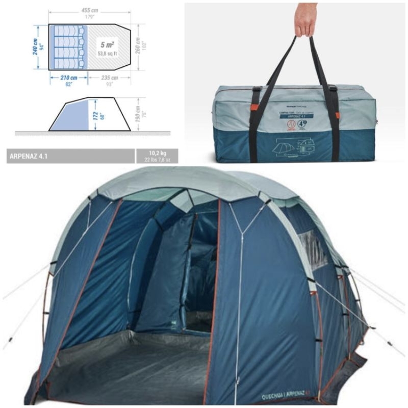 Tenda camping keluarga Quechua Arpenaz Family 4.1