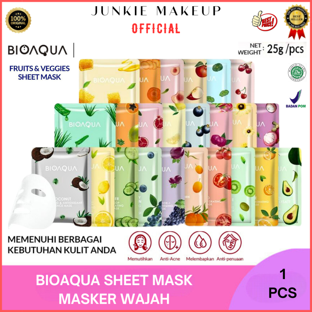 Bioaqua Masker Wajah Sheet Mask Korea Hydrating Essence Face Mask Bioaqua Masker Topeng Dapat Melemb
