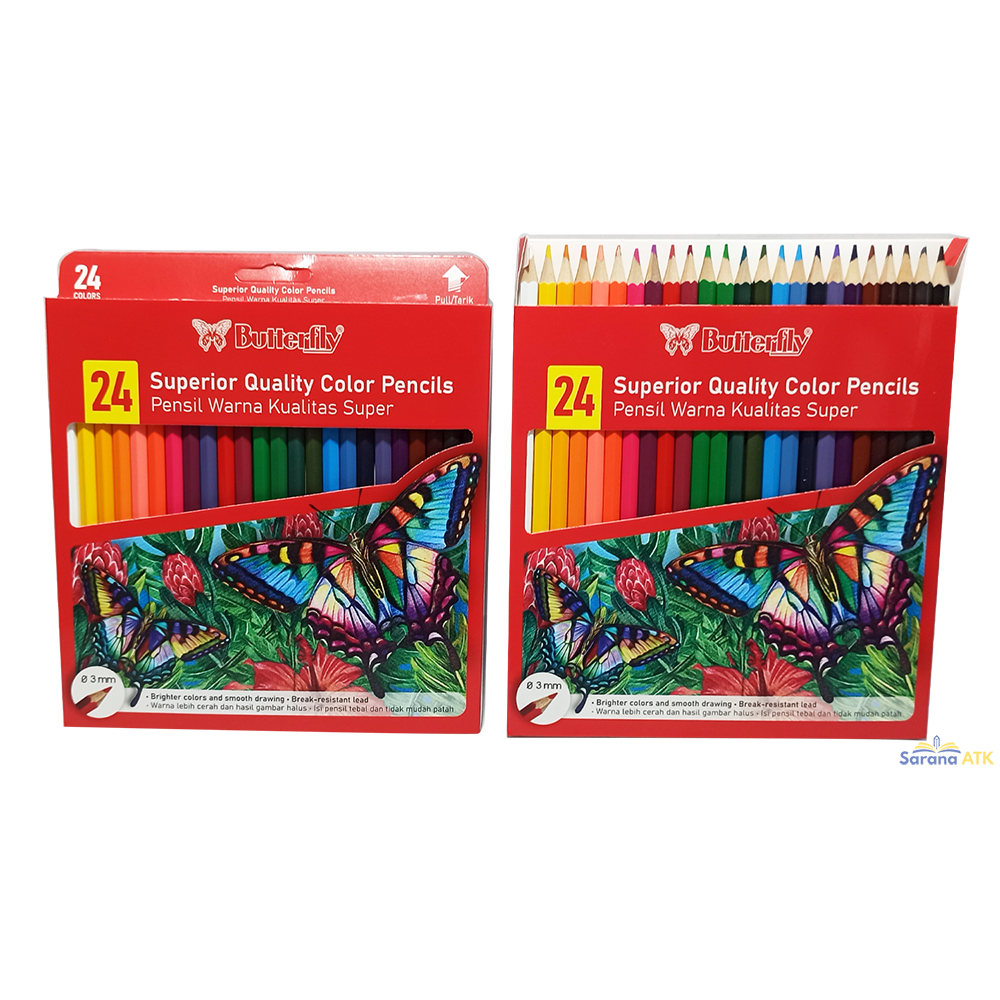 

BUTTERFLY - Pensil Warna 24 Warna - Set
