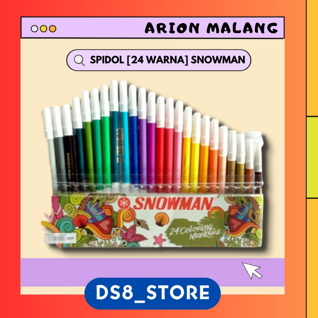 

Spidol Mewarnai 24 Warna SNOWMAN