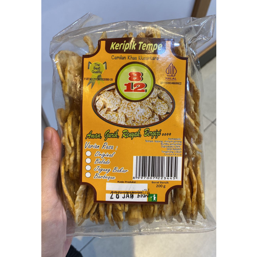 

Keripik Tempe 812 200 gr Halal Aman Renyah Bergizi