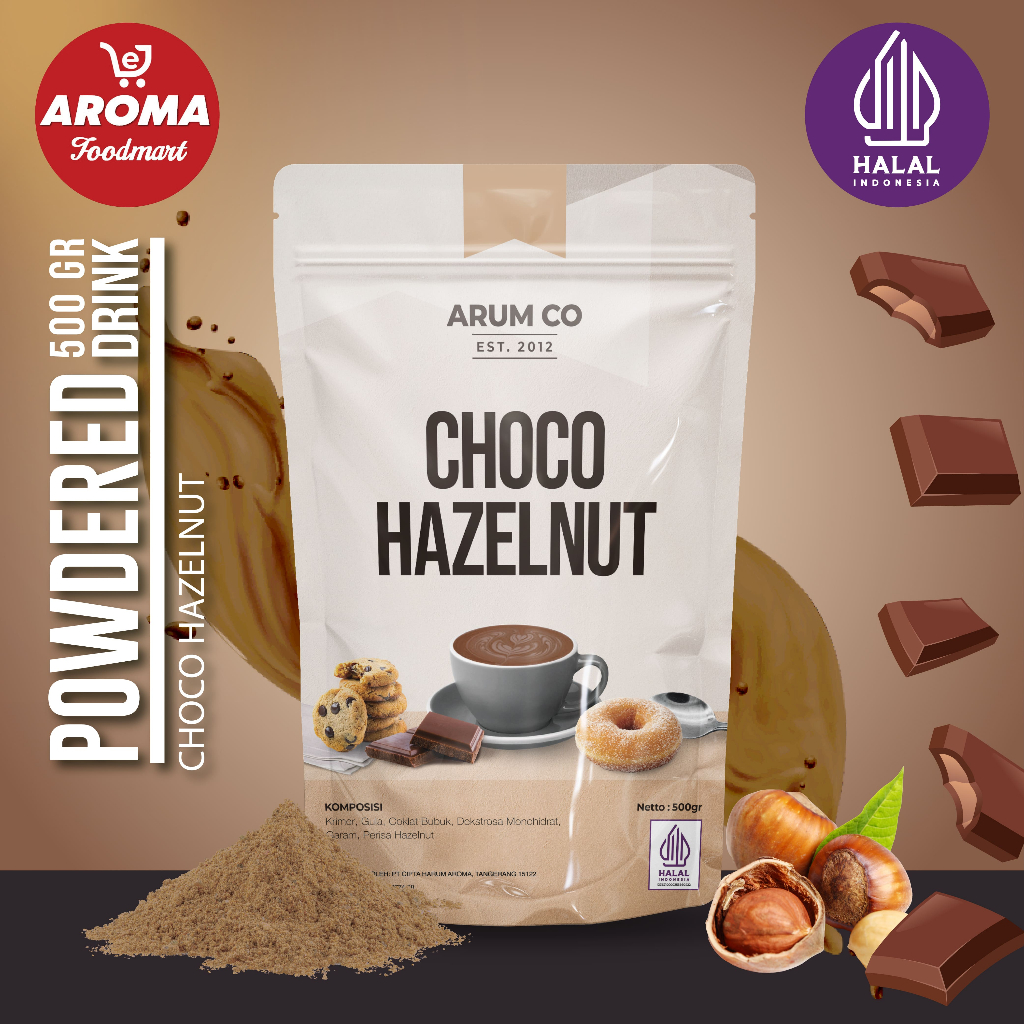 

Arum Co Bubuk Chocolate Hazelnut Powder 500gr Serbuk Coklat Hazelnut