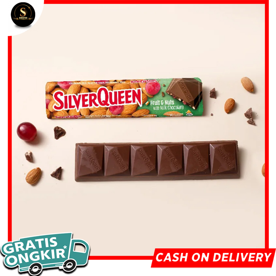 

SilverQueen Coklat Batangan 58g Varian Almond with Milk Chocolate Fruit n Nut dan Choco Crispy