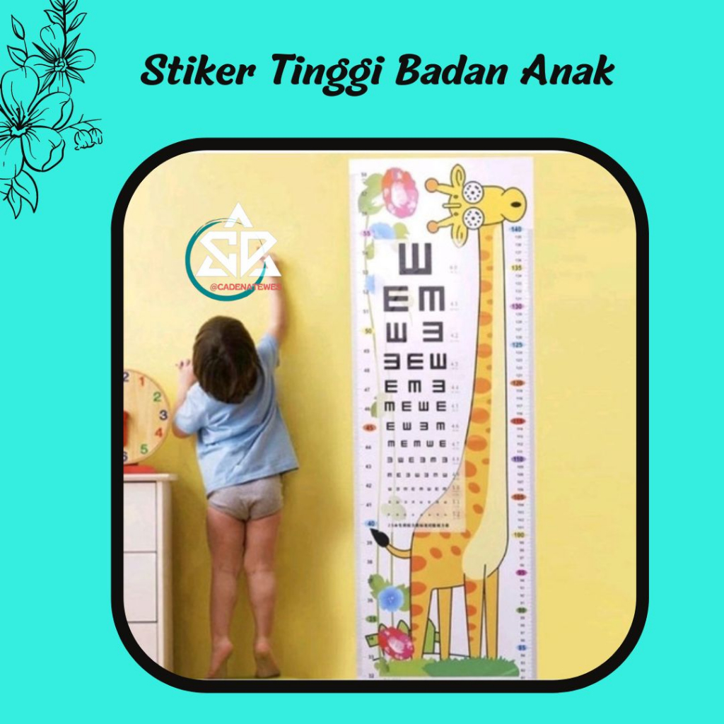 ♥MURAH LEBAY♥ Pengukur Tinggi Badan Anak / Stiker tinggi badan anak / Alat Ukur Tinggi Badan Anak