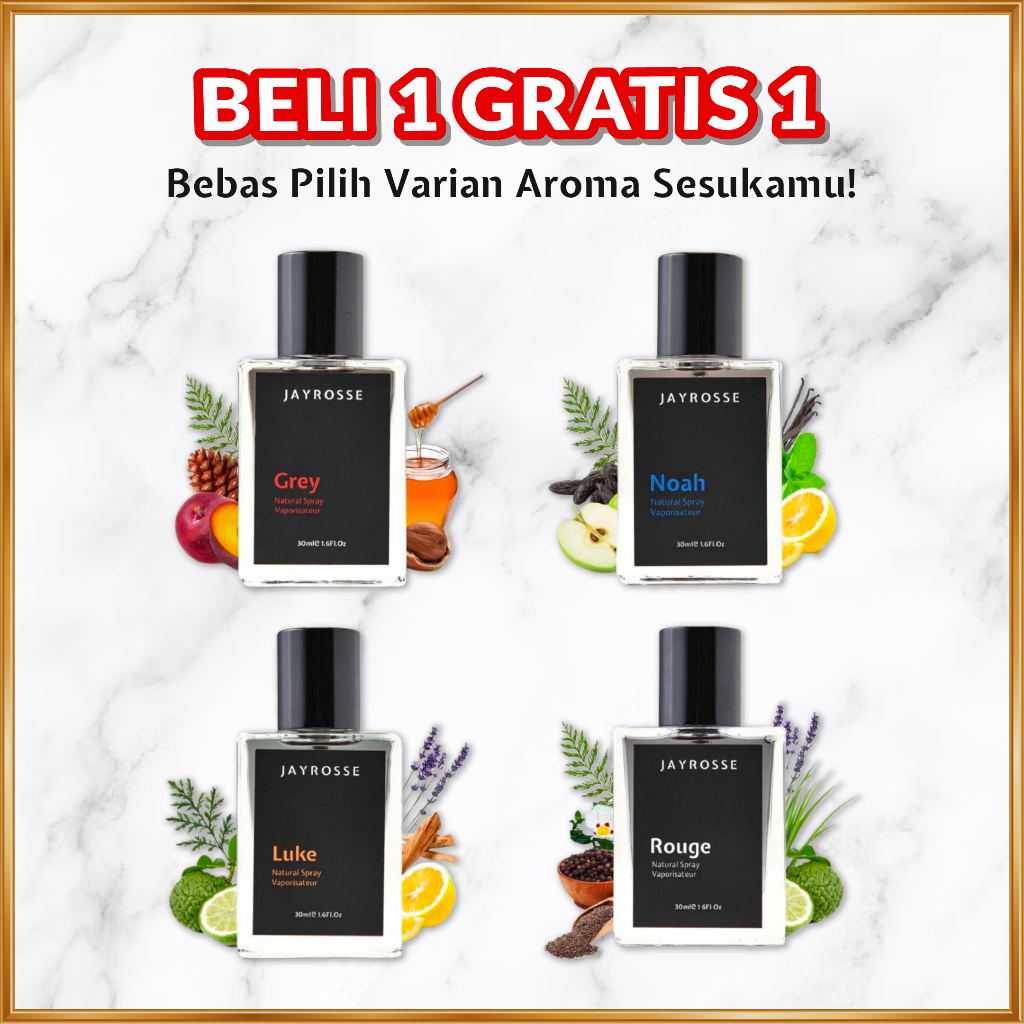 PAKET BELI 1 GRATIS 1 PROMO PARFUM JAYROSSE GREY ROUGE LUKE NOAH 30 ML BISA COD PARFUM VIRAL TERLARIS | PARFUM PRIA AROMA SEGAR TAHAN LAMA | PAKET PARFUM JAYROSSE ALL VARIAN 100% ORIGINAL REAL PICT