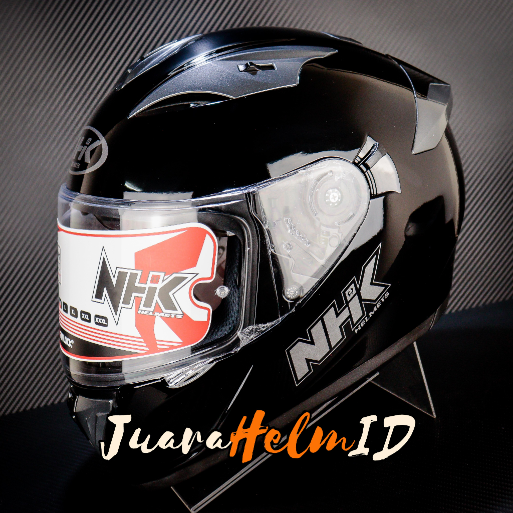 NHK HELM GP PRIME SOLID / BLACK GLOSSY / DOUBLE VISOR MICROLOCK