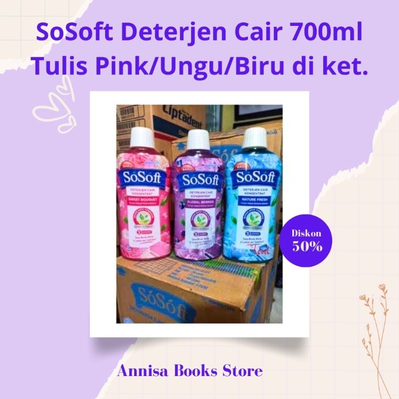 

ABS - Detergent Liquid SoSoft Pink/Ungu/Biru Deterjen Cair