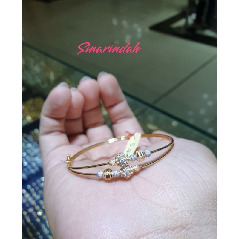 gelang bangle bola kombinasi warna emas 700