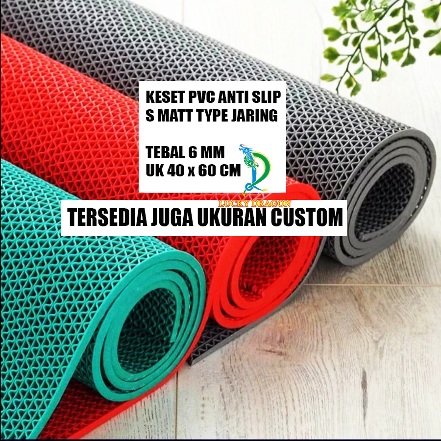 Keset PVC Anti Slip / Keset Karpet S Matt / Type S jaring / Alas Lantai / Keset Lantai Kamar Mandi /