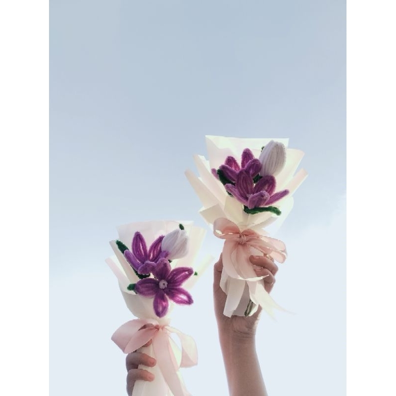 Buket Murah Jombang Bunga Kawat Bulu (1pcs)