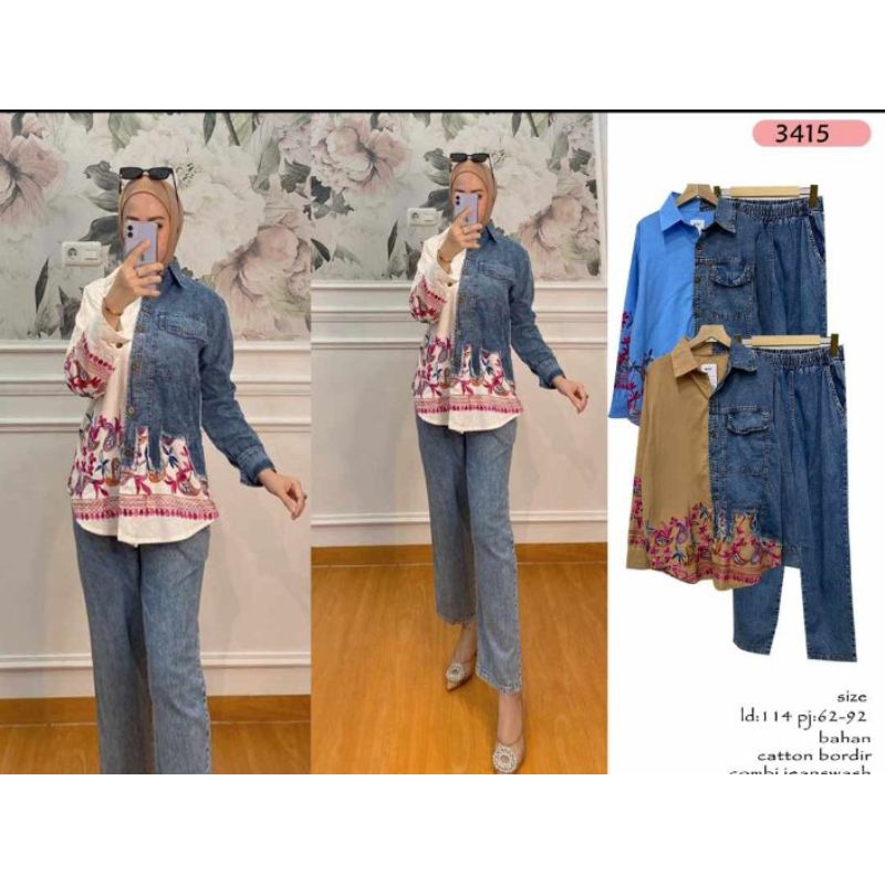 Okimi set Setelan celana kekinian outfit hijab setcel oversize