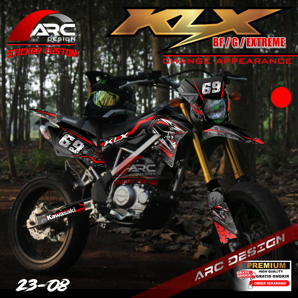 (PROMO COD) TERBARU Decal Sticker Motor Cross Kawasaki KLX 150 BF Full body - Stiker Skotlet Variasi