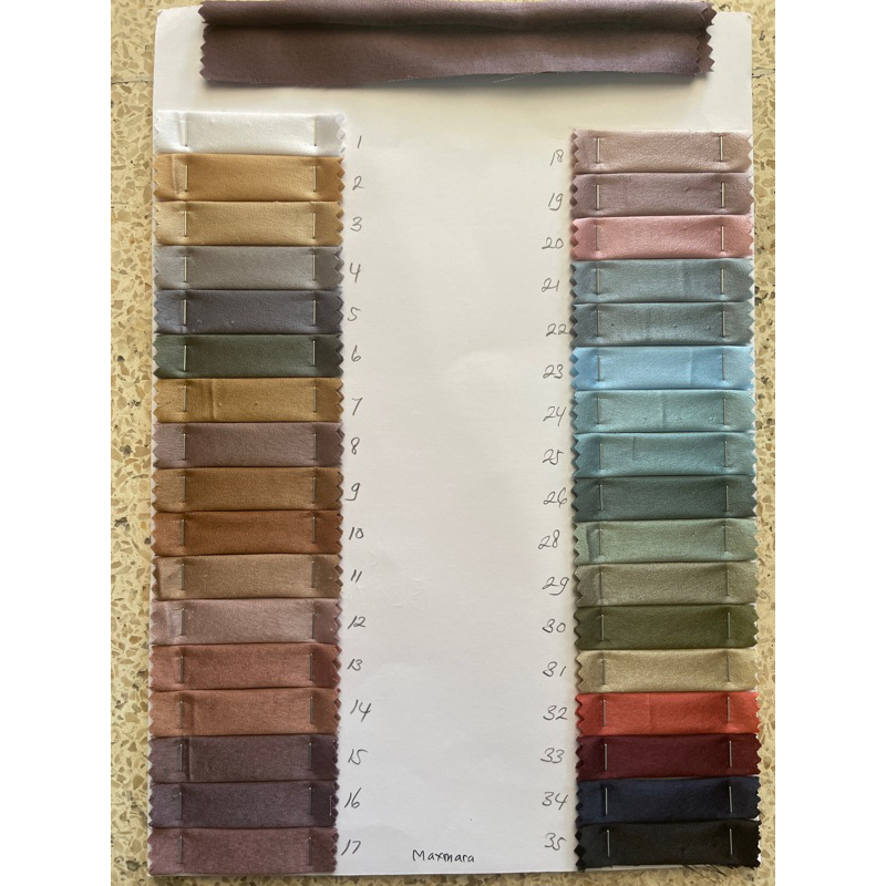 KAIN SATIN MAXMARAA PURE SILK PREMIUM - ROLL GROSIR - 1 Roll isi 60 Yard