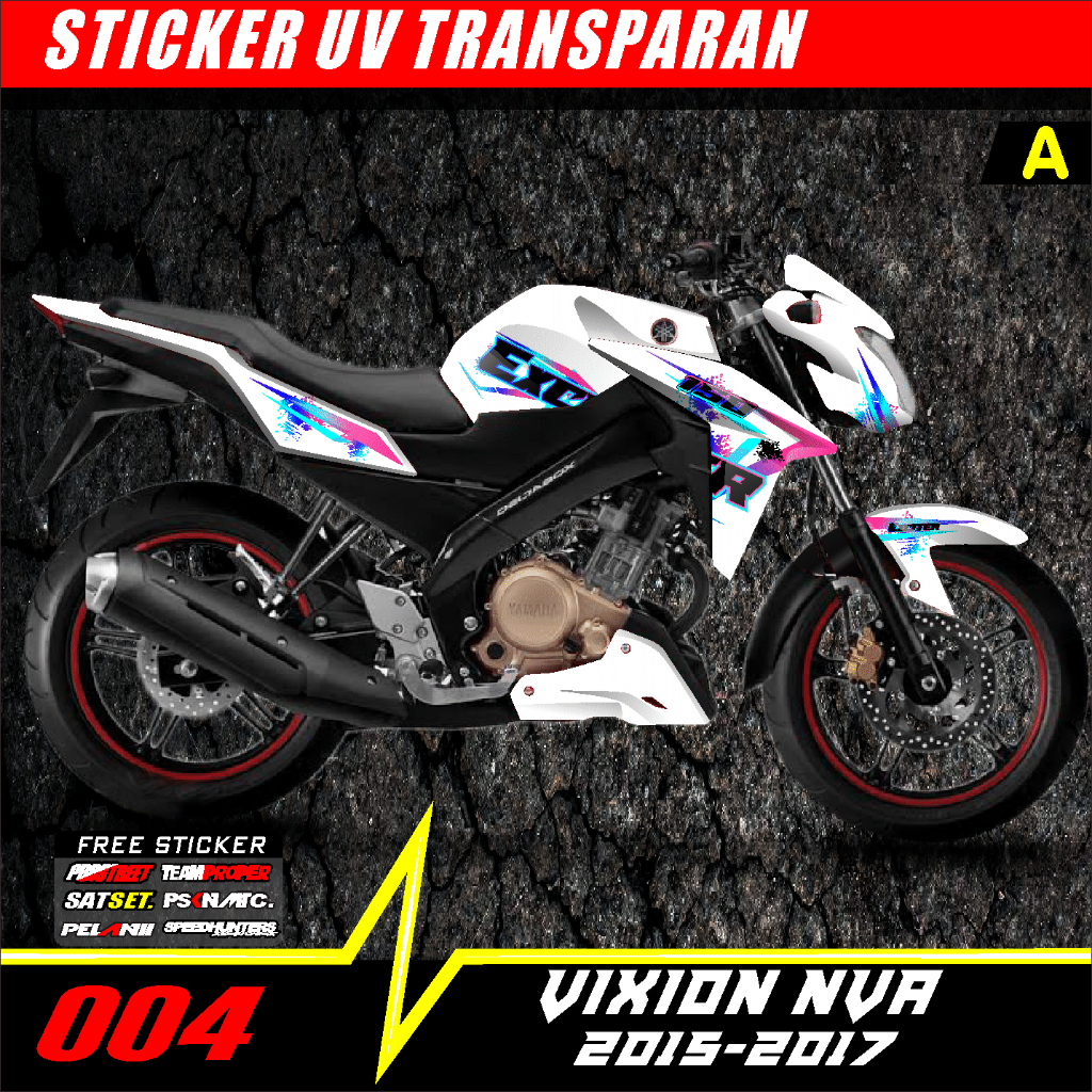 Striping Transparan Vixion NVA | Stiker Transparan Vixion NVA RAINBOW PST 004