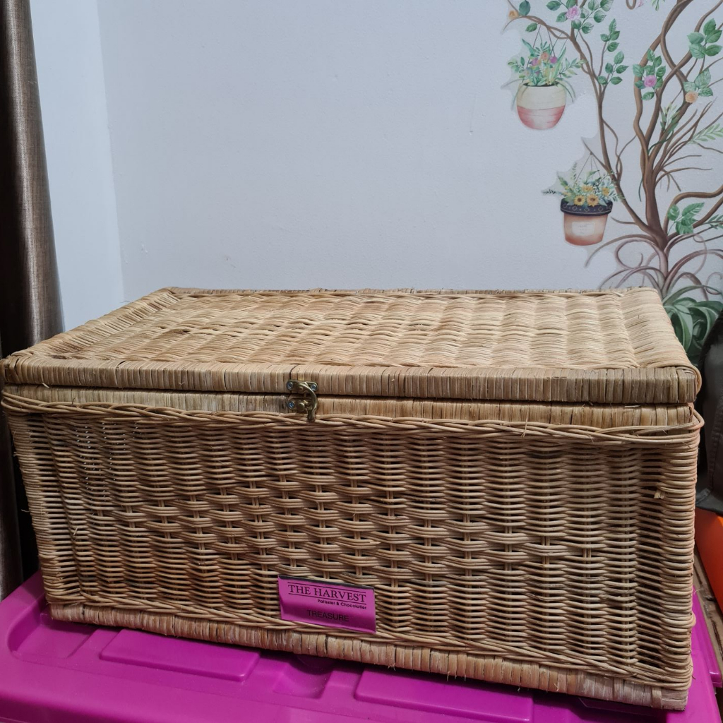 Hantaran Peti Keranjang Penyimpanan Box Kotak Rotan Bekas Parcel Harvest