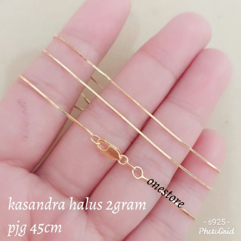 Kalung Kasandra Dewasa Perak Asli Silver 925 Lapis Emas Gold