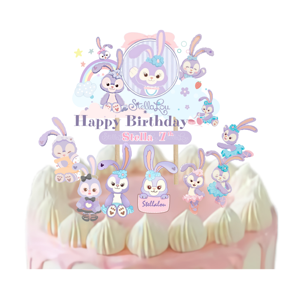 Topper cake stella lou / hiasan kue happy birthday