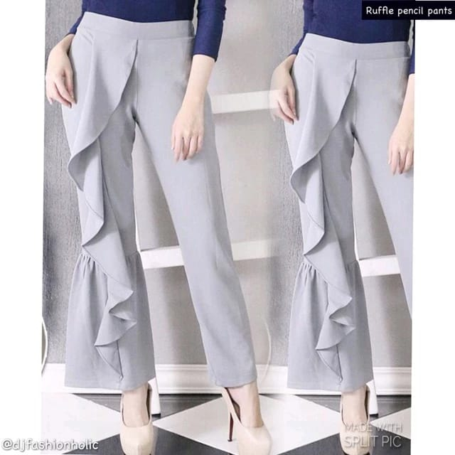 Ruffle pencil pants