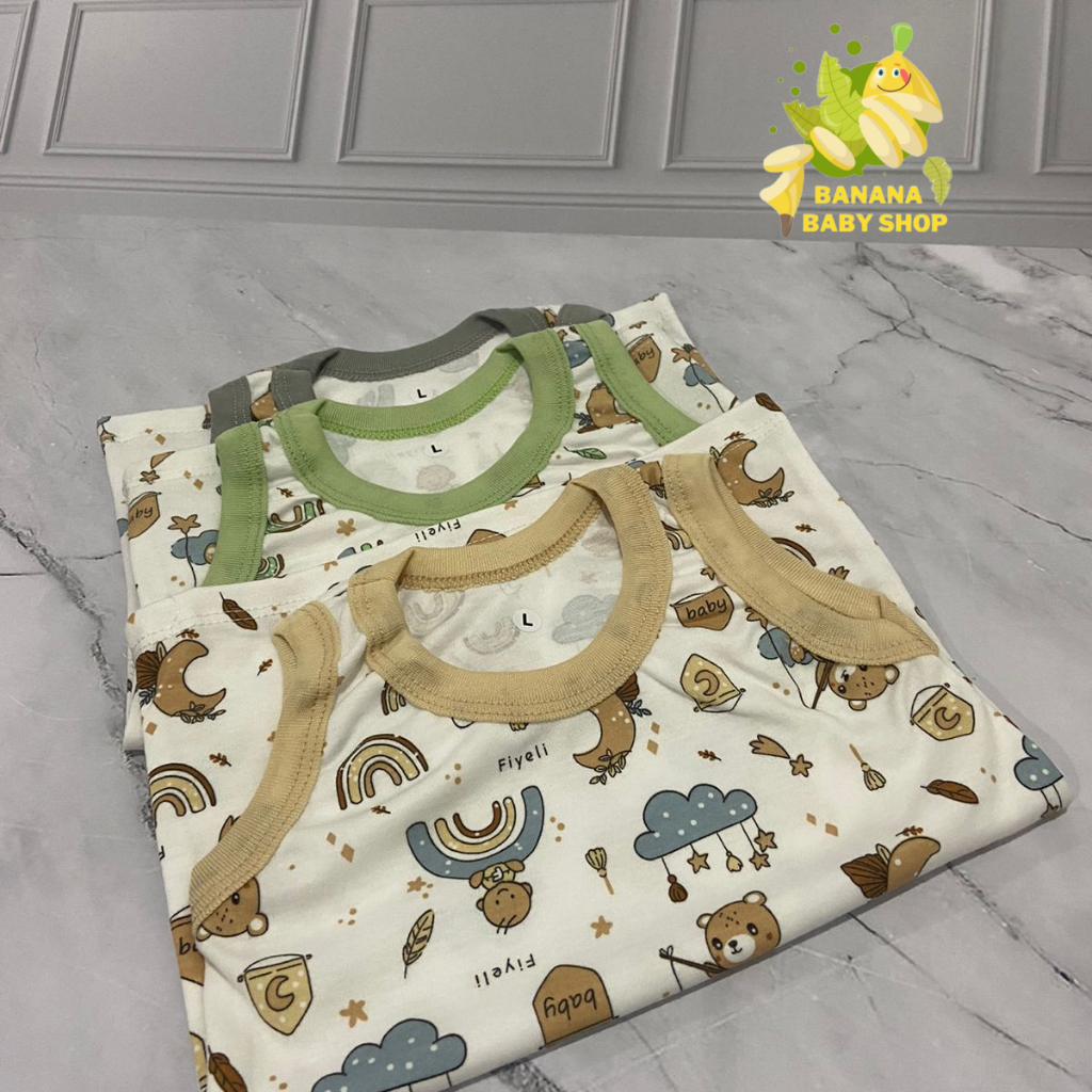 Singlet bayi unisex motif 100% cotton premium SNI - Baju Bayi dan Anak abu