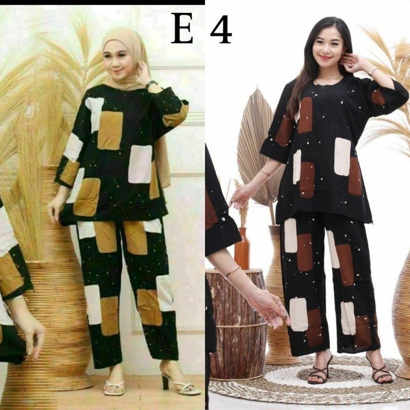 Setelan Batik Wanita Modern Setelan Batik Jumbo Setelan Batik Kencana ungu