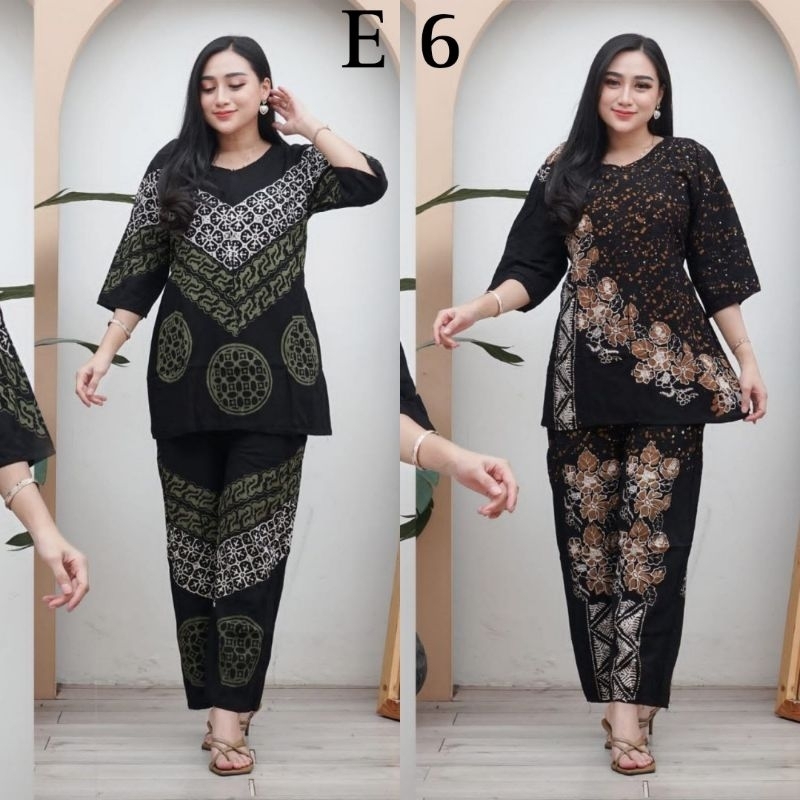 SETELAN WANITA BATIK DASTER ABSTRAK BAHAN RAYON BAJU WANITA KEKINIAN BAJU DASTER SET ONE WAN SIZE BA