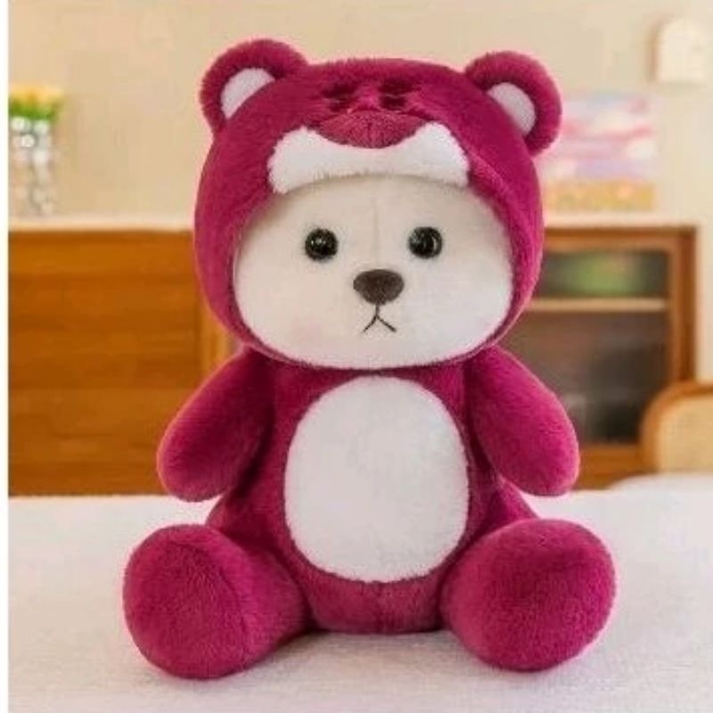 Boneka beruang teddy bear hoodie lotso