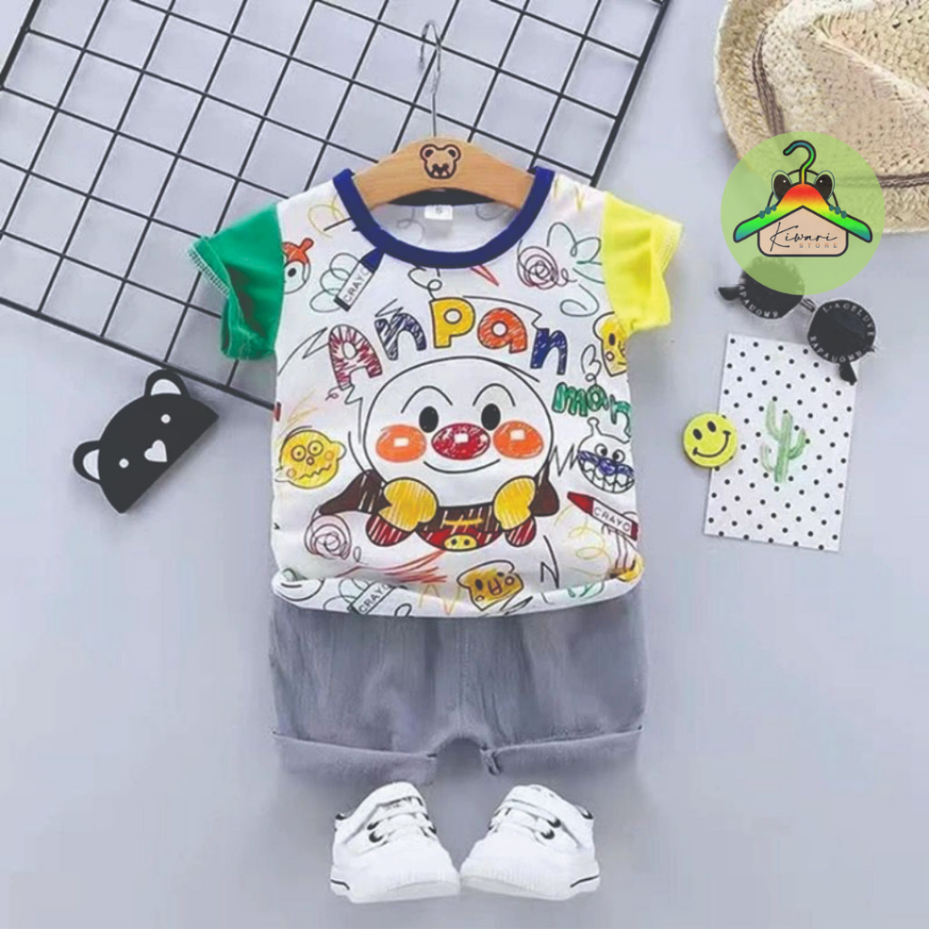 Setelan Baju Anak Laki-Laki ANPANMAN 1-4 Tahun