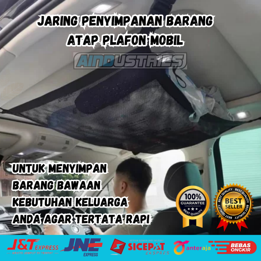Jaring Bagasi Mobil Cargo Portable Tambahan Bagasi Plafon Atap Mobil Car Net Storadge