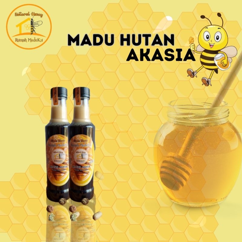 

h Maduku - Madu Murni Madu Hutan Madu Hitam Akasia 350ml/450gr Asli 100%