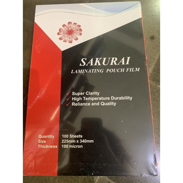 

10 lembar Plastik Laminating F4 Sakurai Laminasi Panas