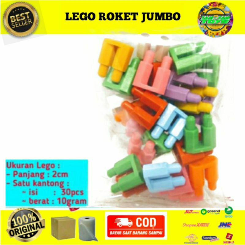 MAINAN EDUKATIF ANAK LEGO ROKET JADUL 90AN MINI SET LEGO JUMBO