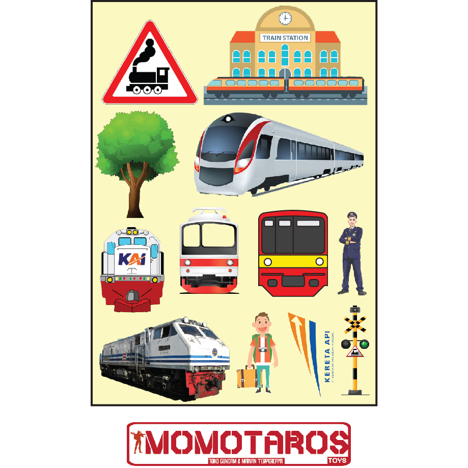 

Sticker murah anti air transparan Kereta Api Cartoon 1 pc