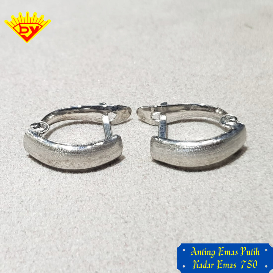 Anting Emas Putih Kadar Emas 750