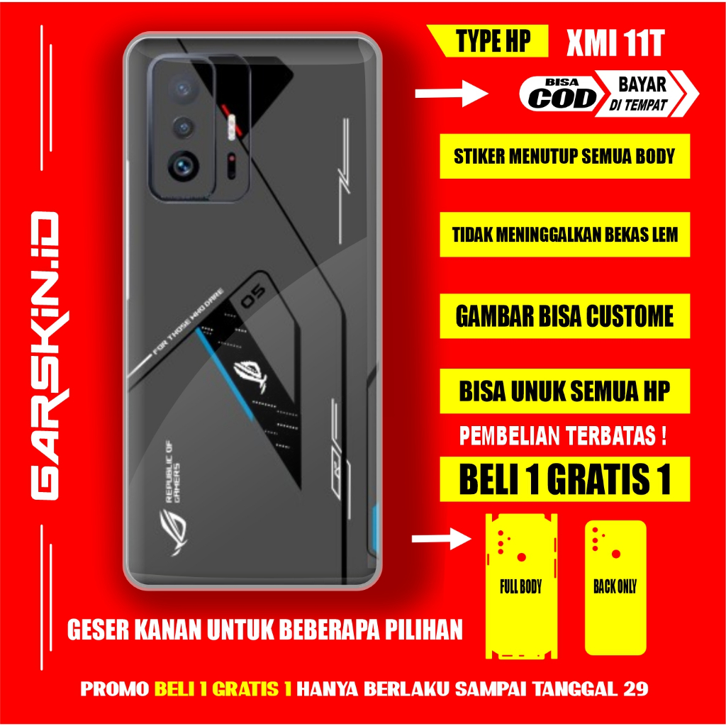 GARSKIN XIAOMI 11T AKSESORIS CASING PELINDUNG HP XIOMI ORIGINAL GRASKIN 11T FULLBODY SKIN PROTEC DES