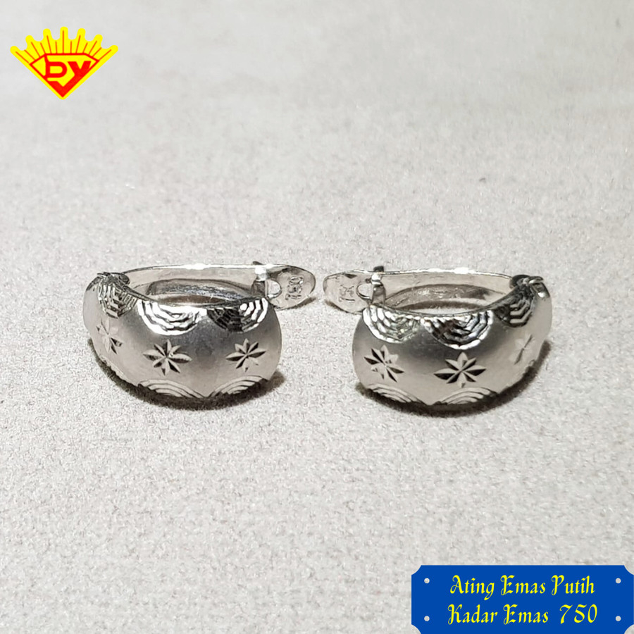 Anting Emas Putih 213 Kadar Emas 750
