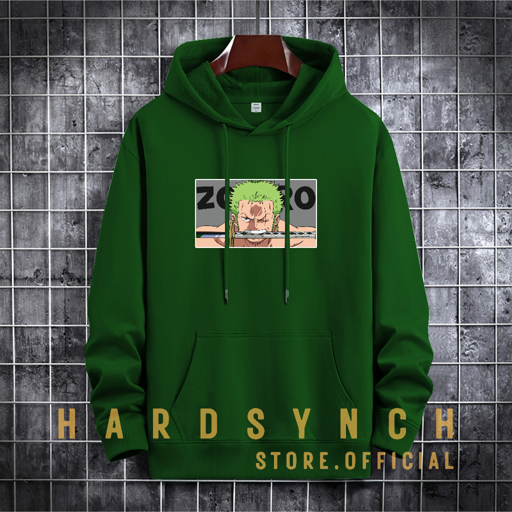 Sweater Hoodie Zoro Sticker MID Unisex ( Pria &amp; Wanita ) Premium Quality S-XXL Cotton Fleece / Hoodie Korean Style / Sweater Hoodie / Hoodie Polos / Hoodie Wanita / Hoodie Pria / Sweater Hoodie Distro Original ( ZR STCKR MID )