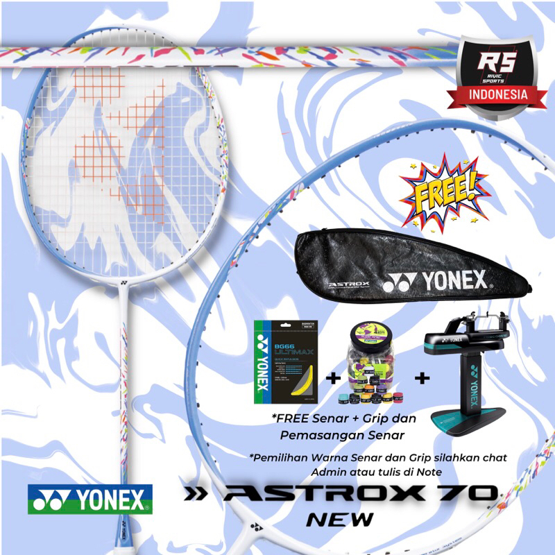 RAKET BADMINTON YONEX ASTROX 70 MADE IN JAPAN SP ORIGINAL 4U G5,G6 + FREE BAG