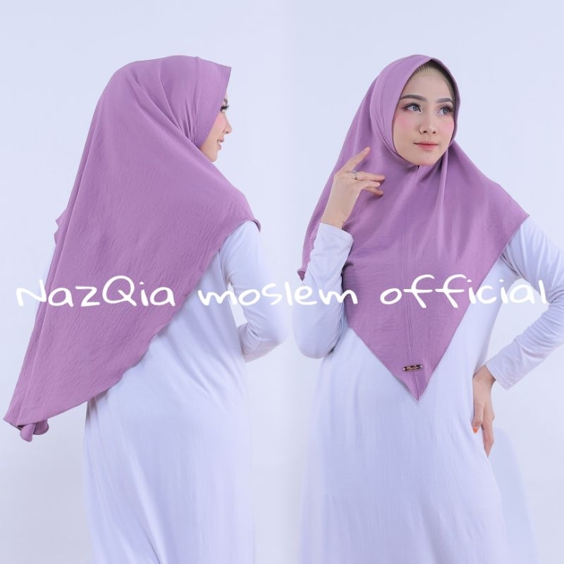 NazQia_ Hijab Khimar Carla Crinkle Airflow Pad Antem L / Hijab Instan Crinkle Premium