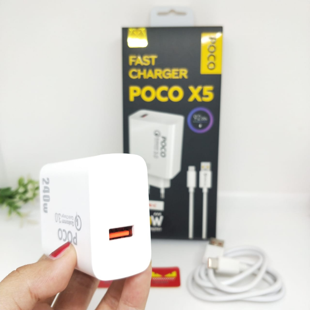 Charger Hp Super Cepat pocophone poco X5 240w kompatible semua hp smartphone Support FastCharging qc