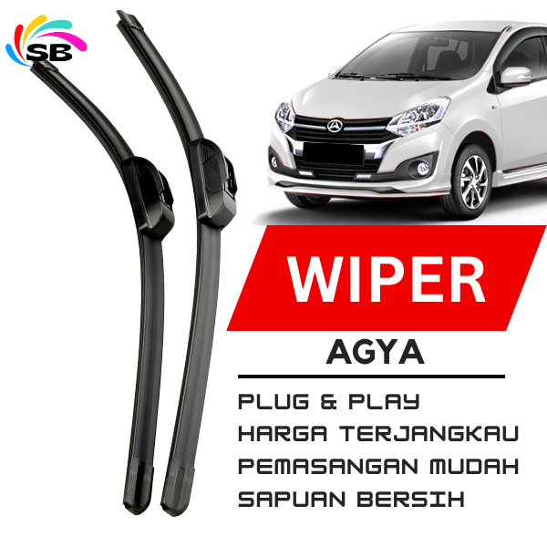 Wiper Agya Depan 1 Set Wiper Agya Frameless